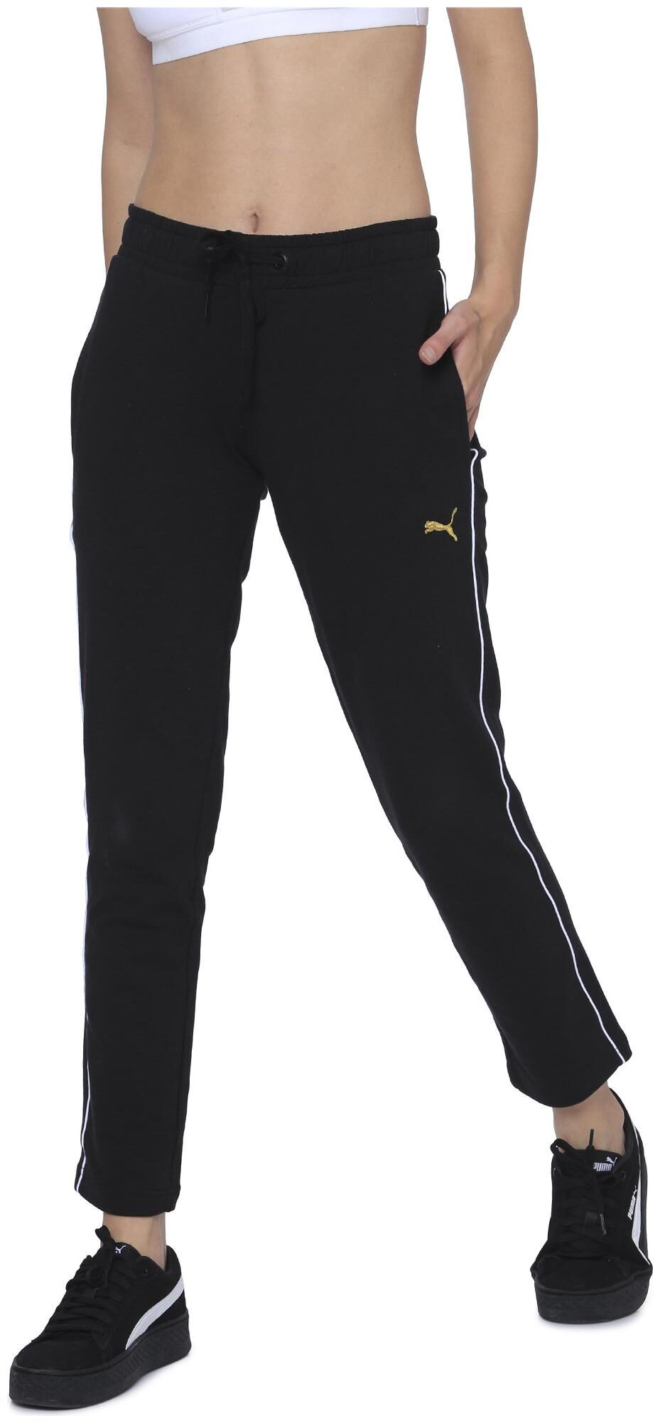 

Puma Women Regular fit Cotton Solid Track pants - Black