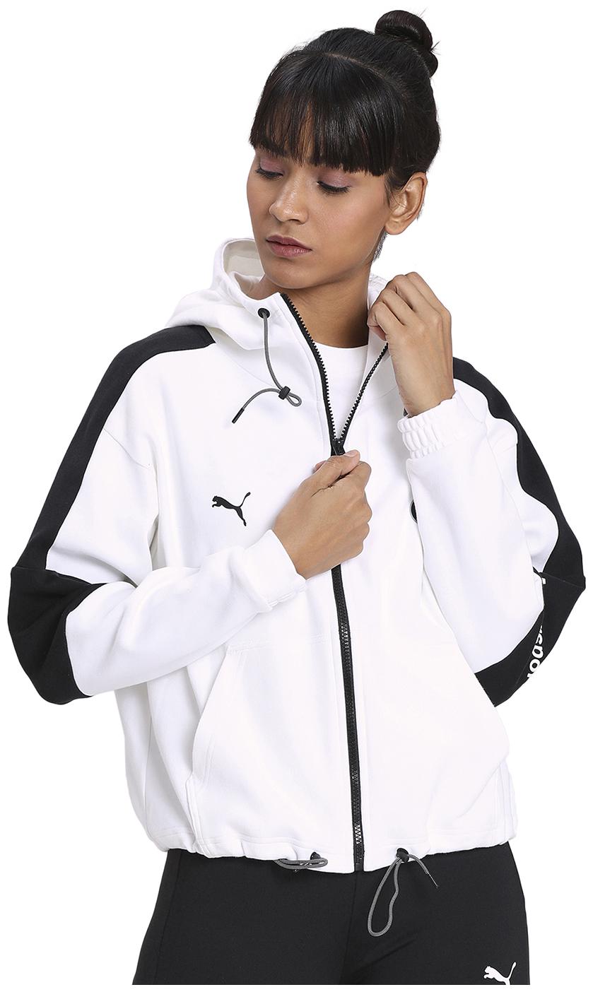 

Puma Women Colorblocked Regular Jacket - White Black