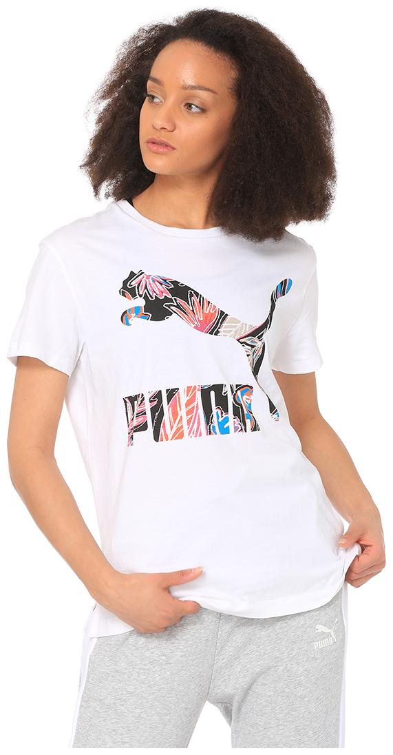 

Puma Women White Regular fit Round neck Cotton T shirt