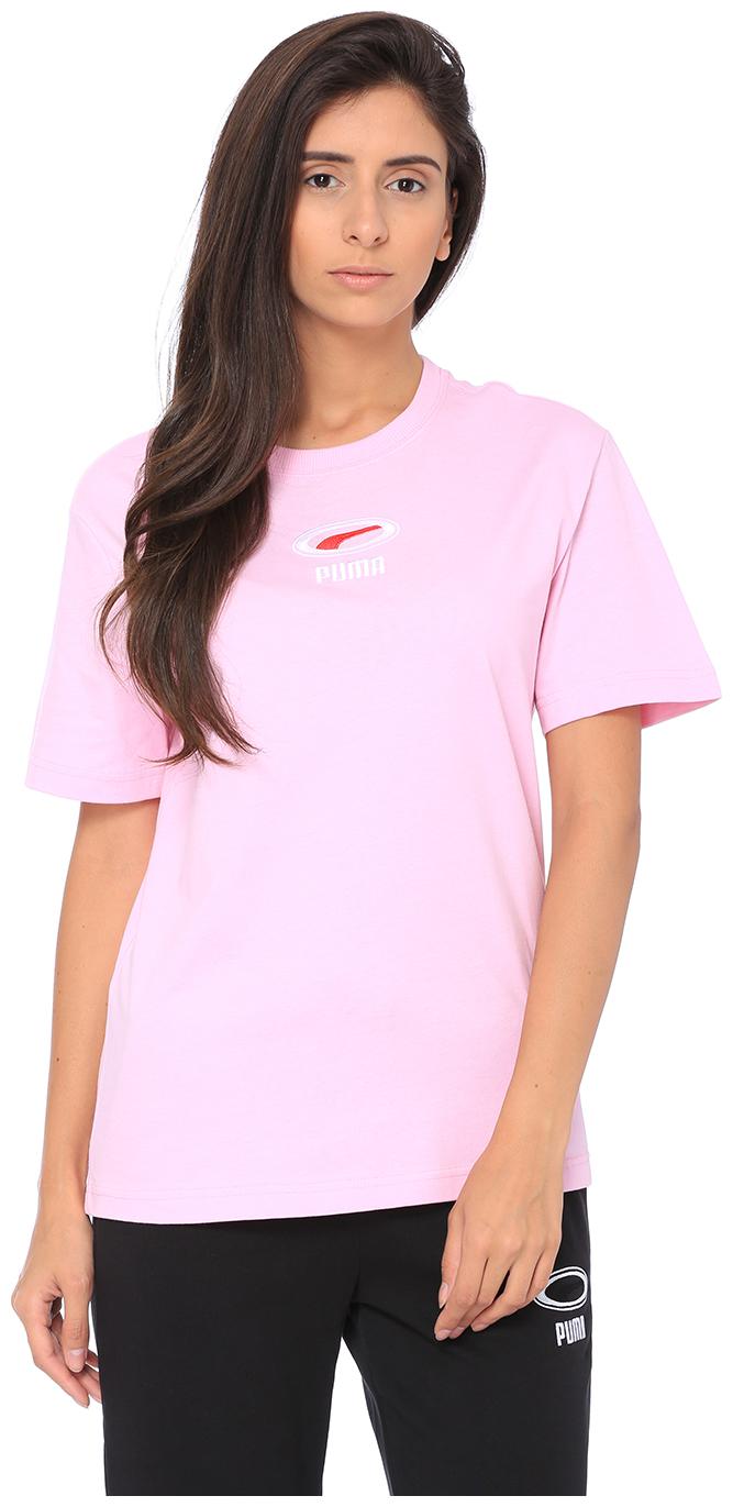 

Puma Women Pink Regular fit Round neck Cotton T shirt