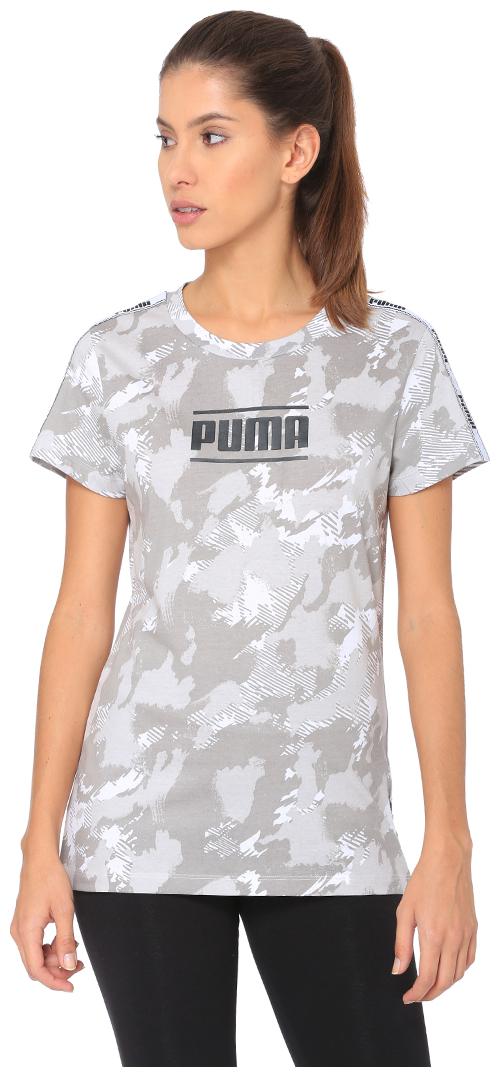 

Puma Women White Regular fit Round neck Cotton T shirt