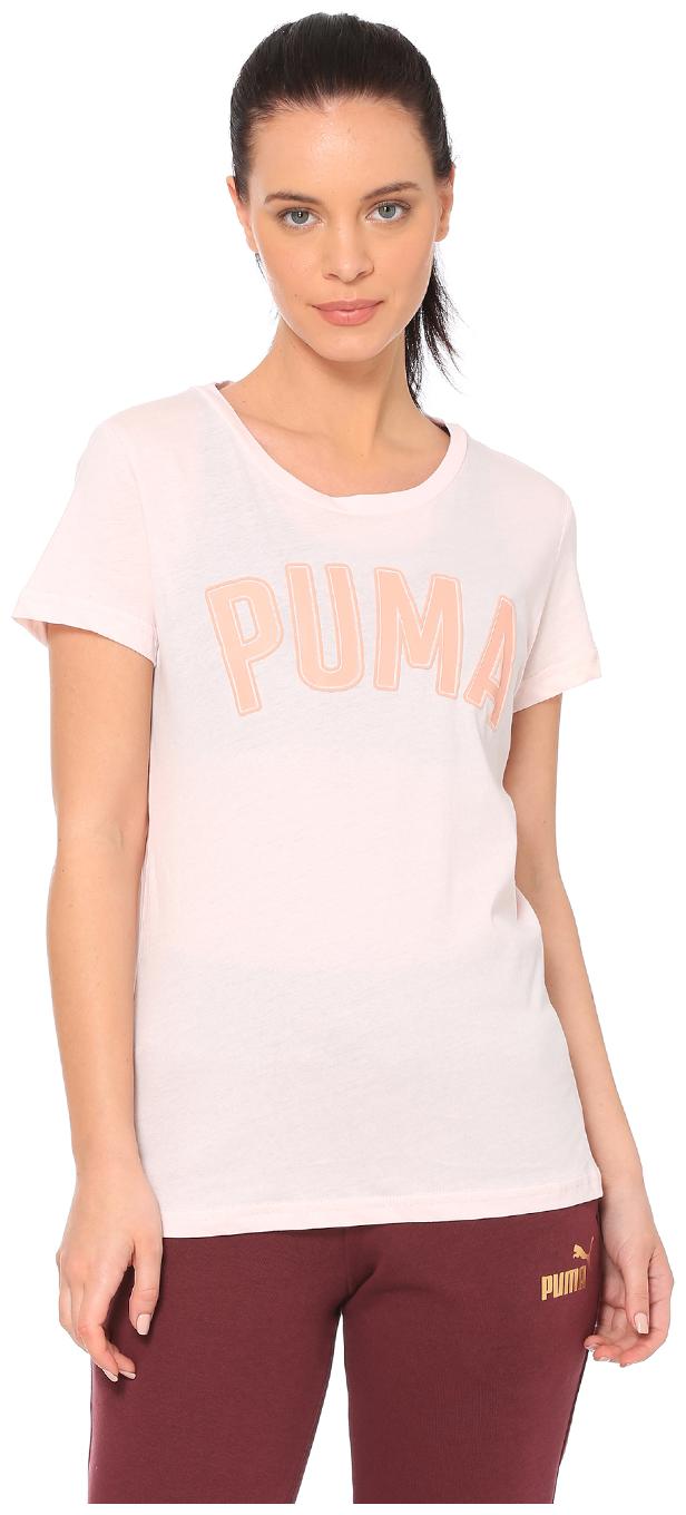 

Puma Women Pink Regular fit Round neck Cotton T shirt