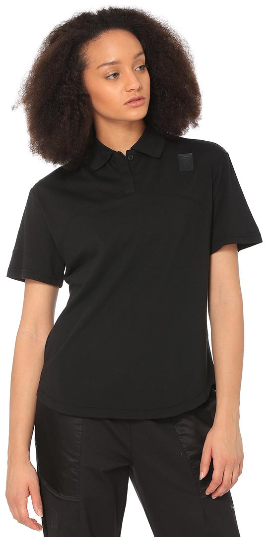 

Puma Women Black Regular fit Polo neck Cotton T shirt