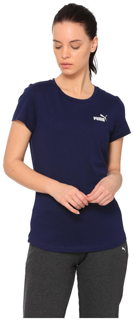 

Puma Women Blue Regular fit Round neck Cotton T shirt