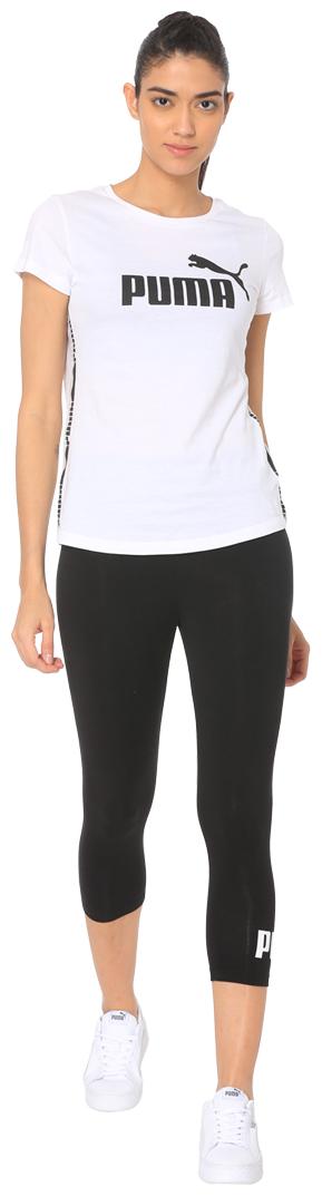 

Puma Women White Regular fit Round neck Cotton T shirt