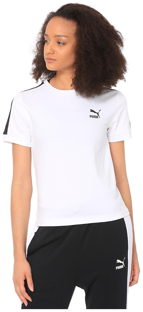 

Puma Women White Regular fit Round neck Cotton T shirt