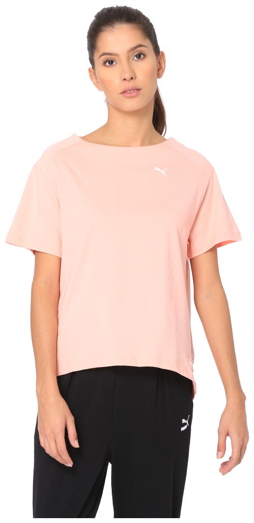 

Puma Women Pink Regular fit Round neck Cotton T shirt