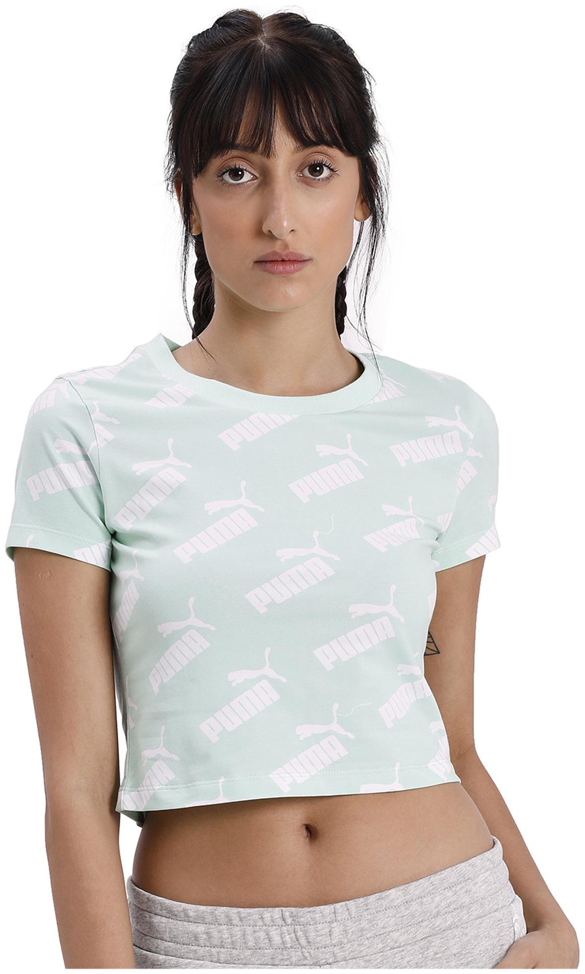 

Puma Women Green Regular fit Round neck Cotton T shirt
