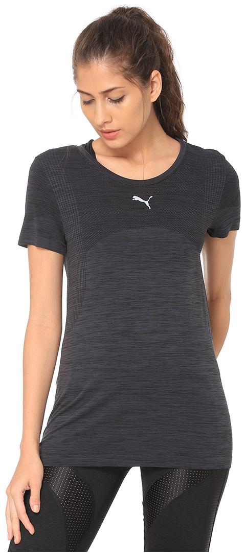 

Puma Women Black Regular fit Round neck Nylon T shirt