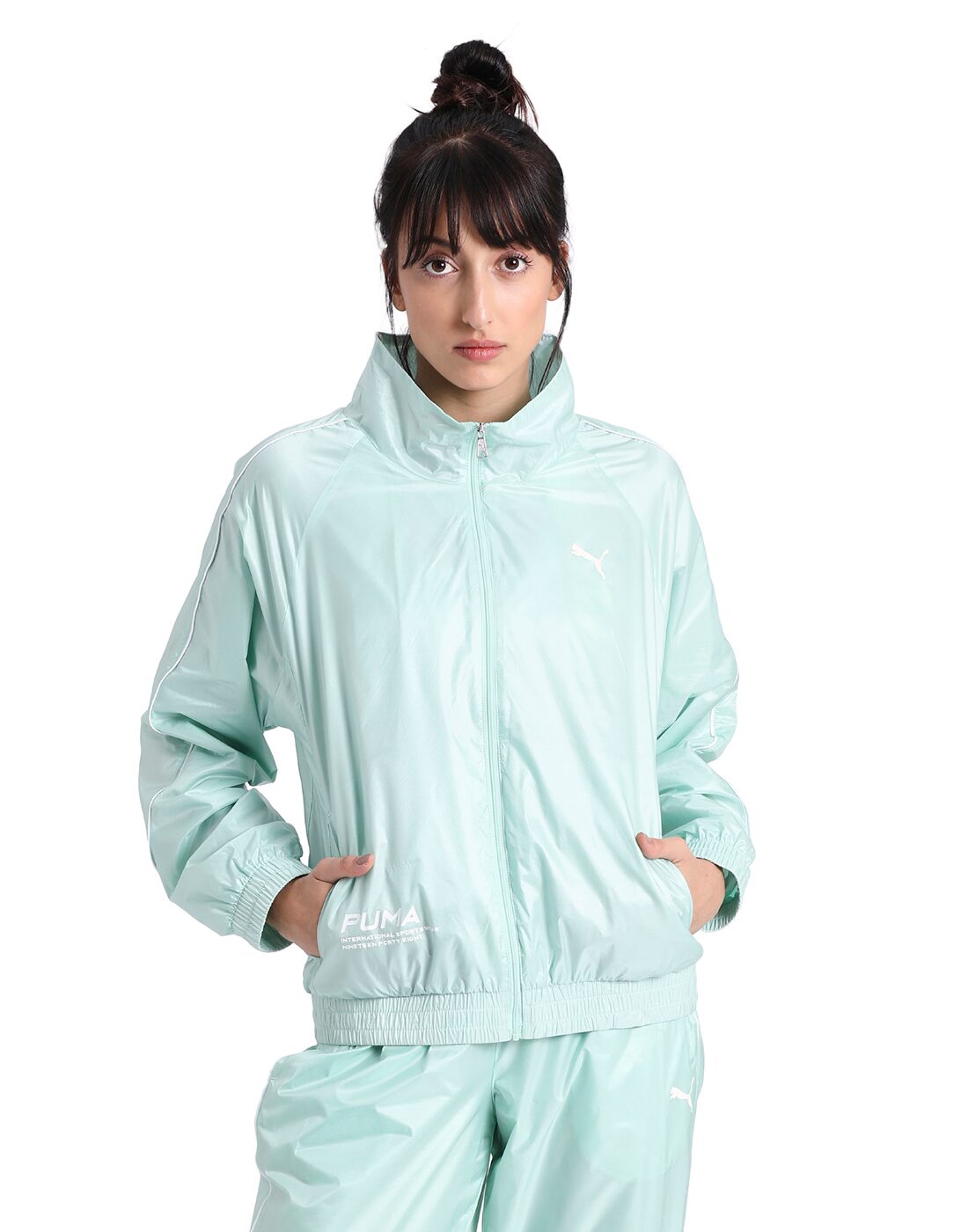

Puma Women Solid Regular Jacket - Green