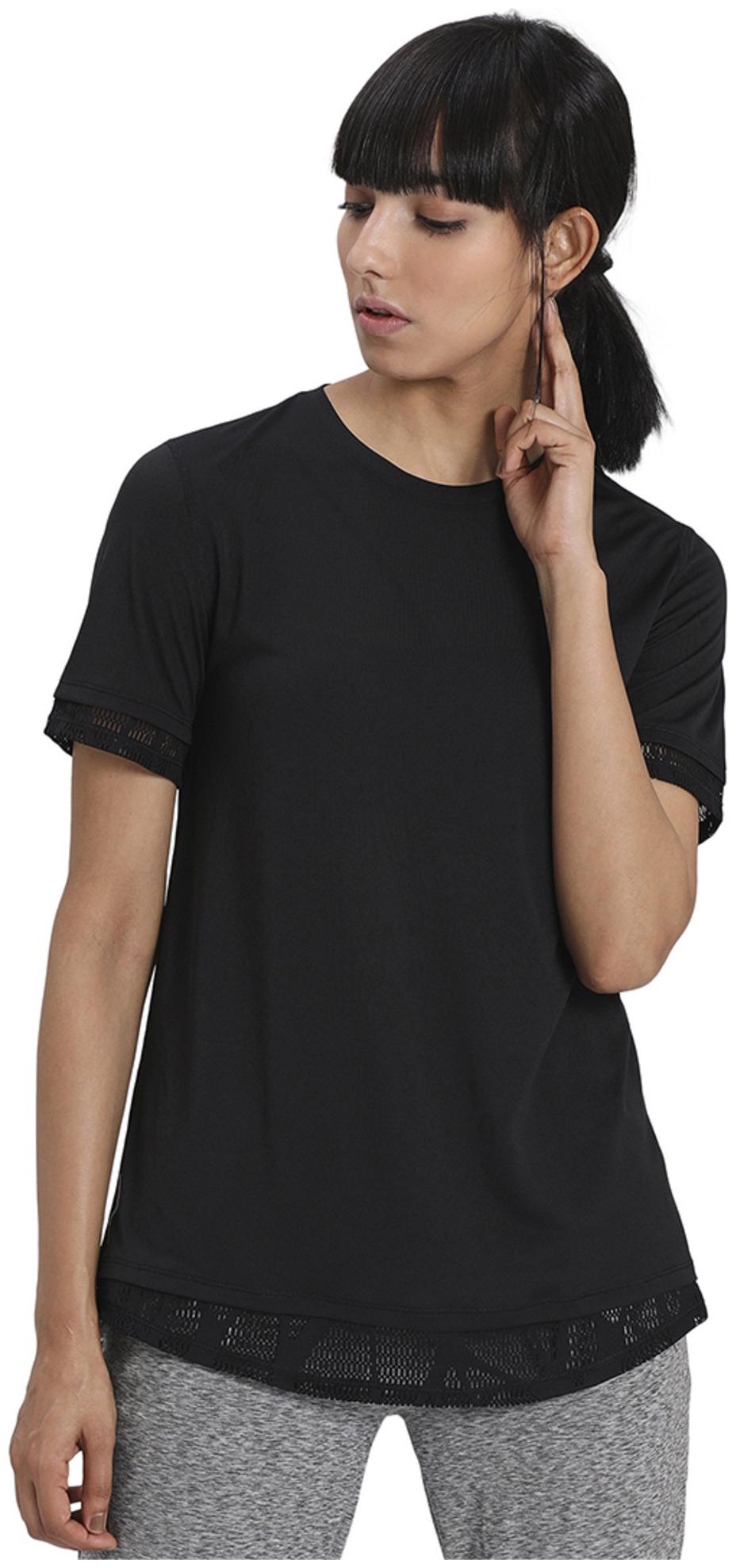 

Puma Women Black Regular fit Round neck Polyester T shirt