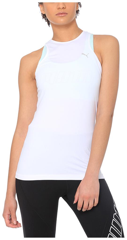 

Puma Women White Regular fit Round neck Polyester Tank top