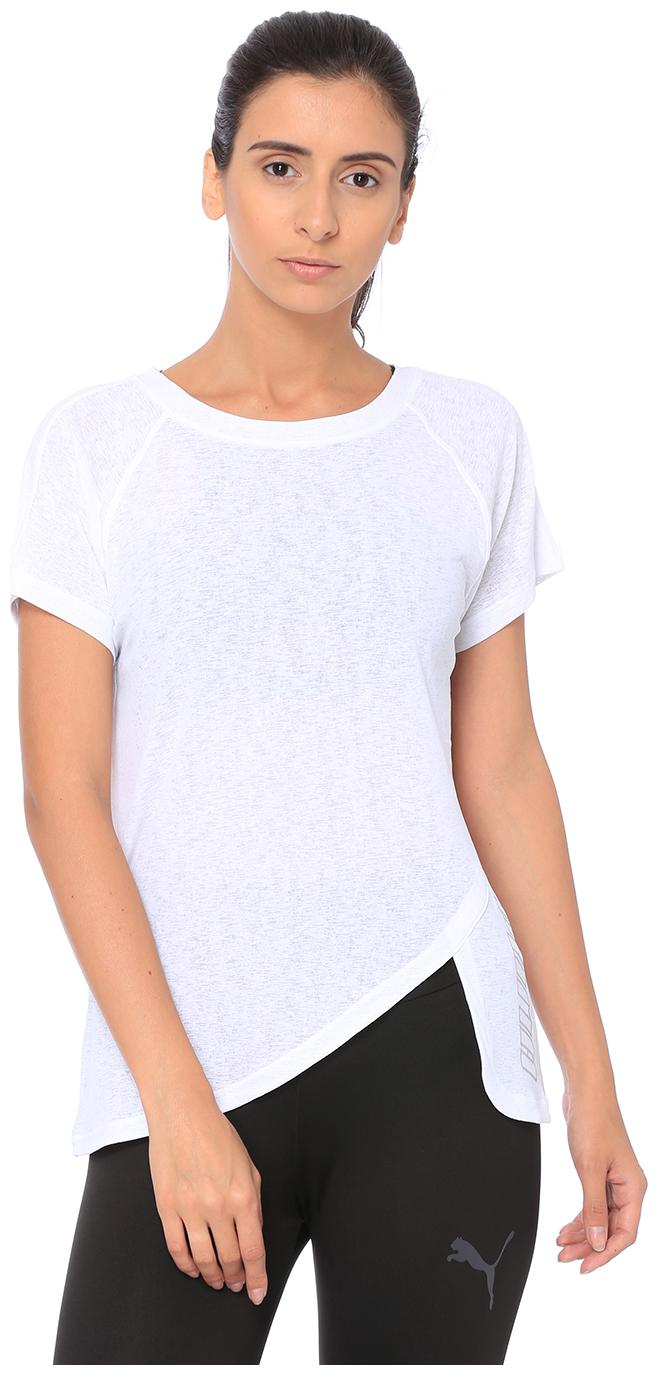 

Puma Women White Regular fit Round neck Polyester T shirt
