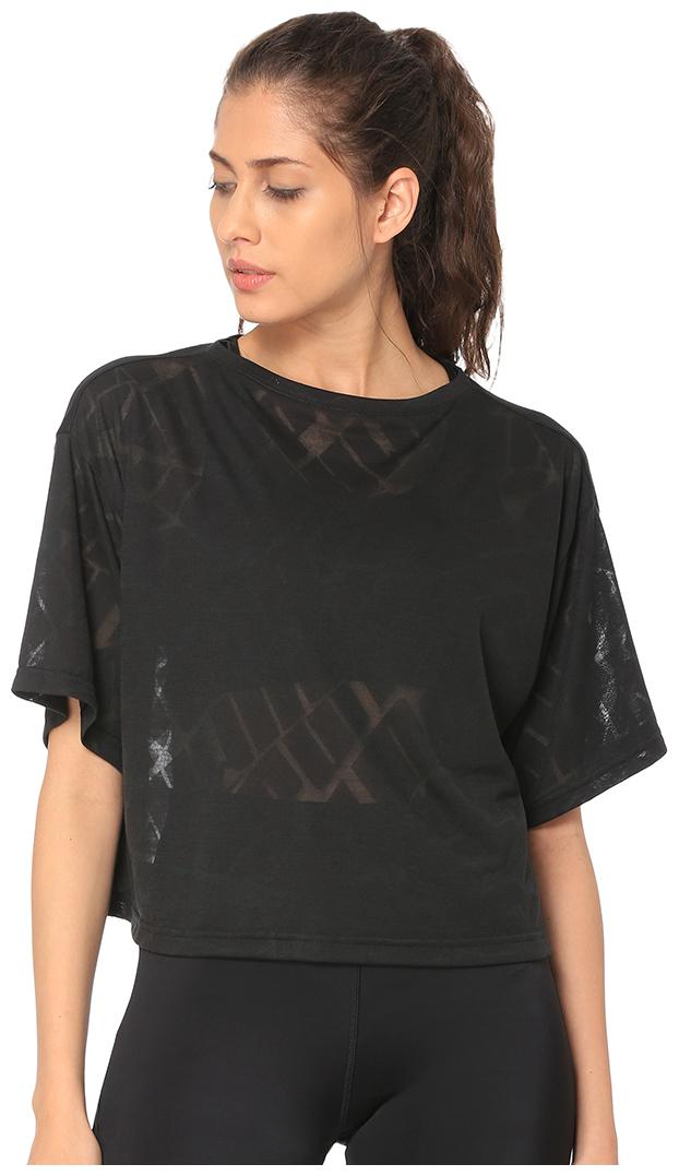 

Puma Women Black Regular fit Round neck Polyester T shirt