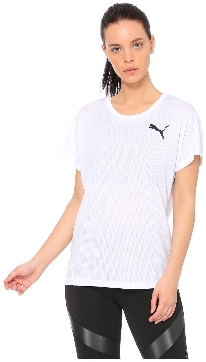 

Puma Women White Regular fit Round neck Polyester T shirt