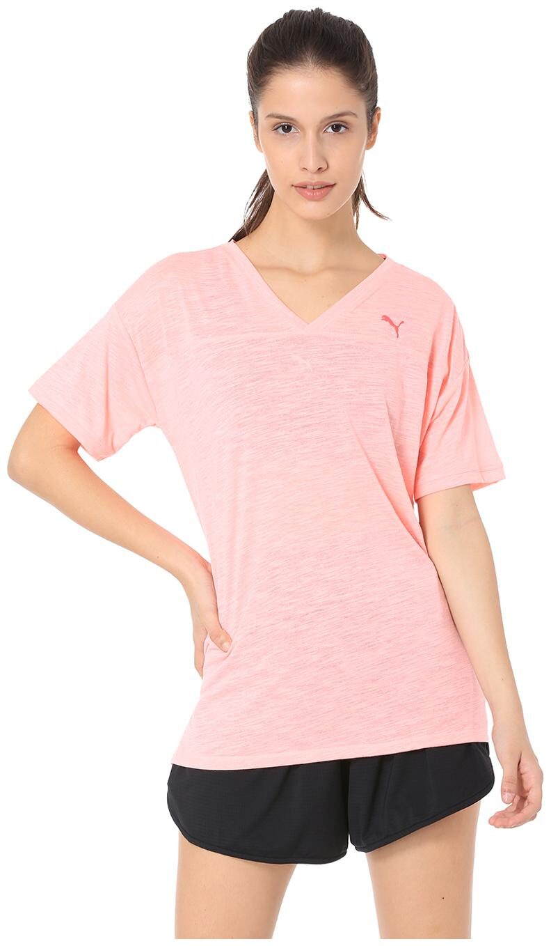 

Puma Women Solid Sports T-Shirt - Pink