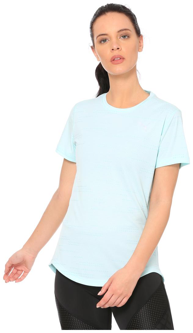

Puma Women Blue Regular fit Round neck Polyester T shirt
