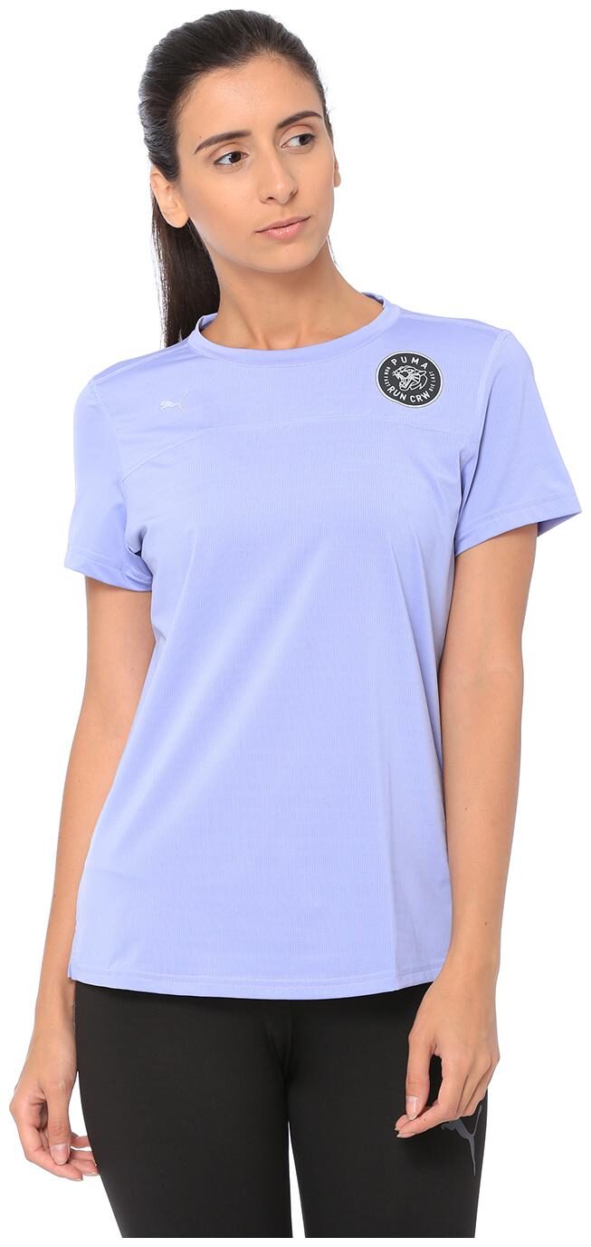 

Puma Women Purple Regular fit Round neck Polyester T shirt
