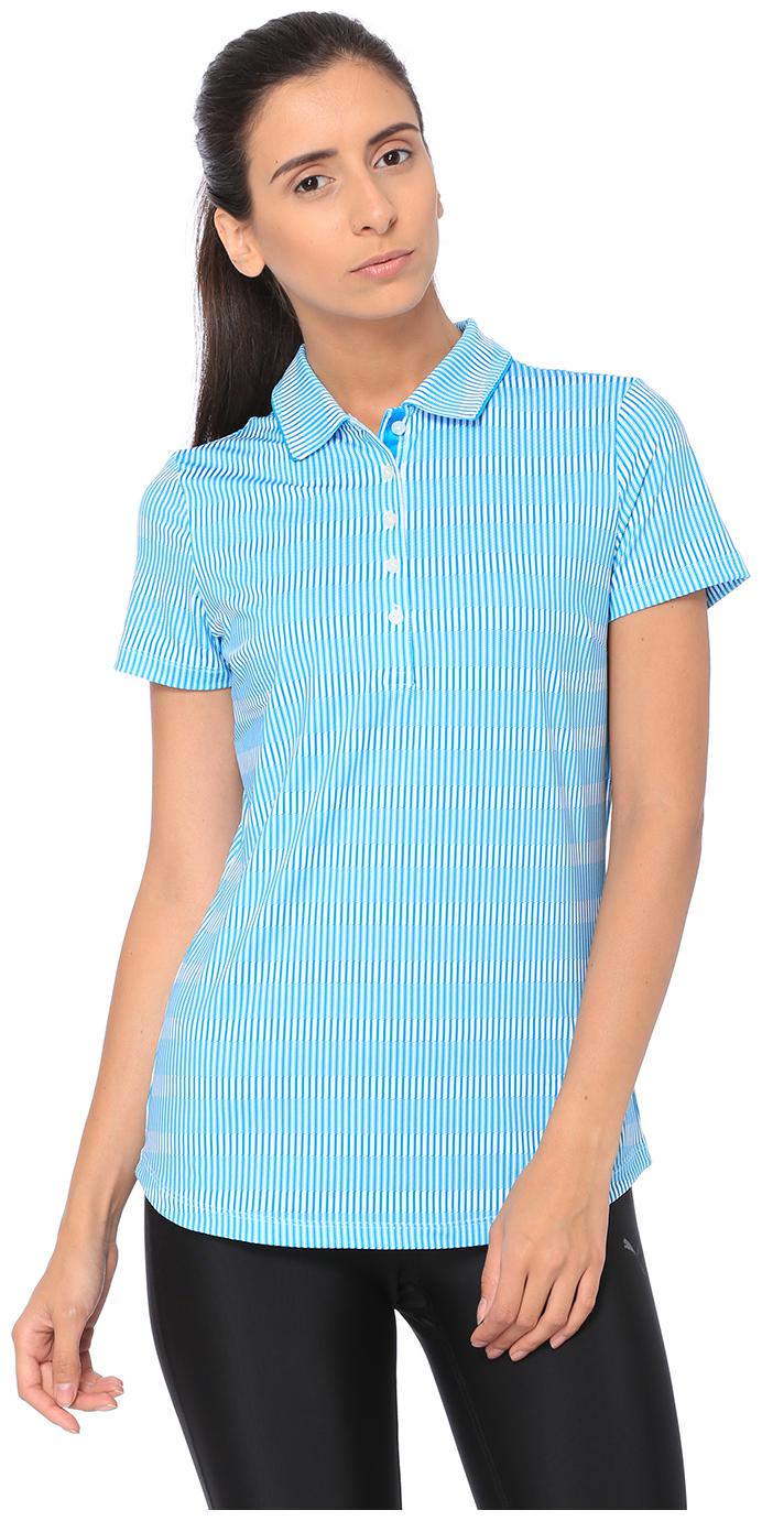 

Puma Women Turquoise Regular fit Polo neck Polyester T shirt