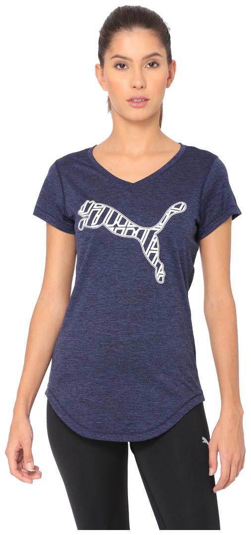 

Puma Women Blue Regular fit V neck Polyester T shirt