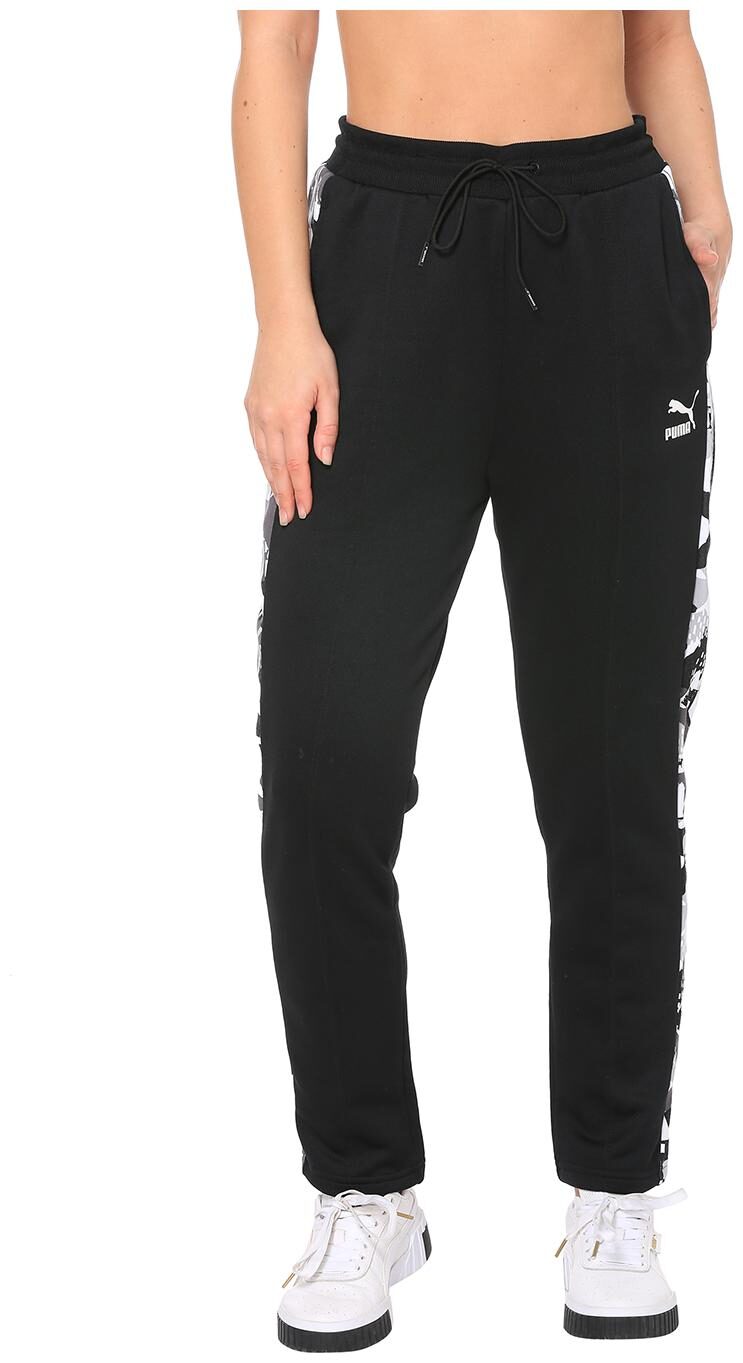 

Puma Women Regular fit Polyester Printed Track pants - Black