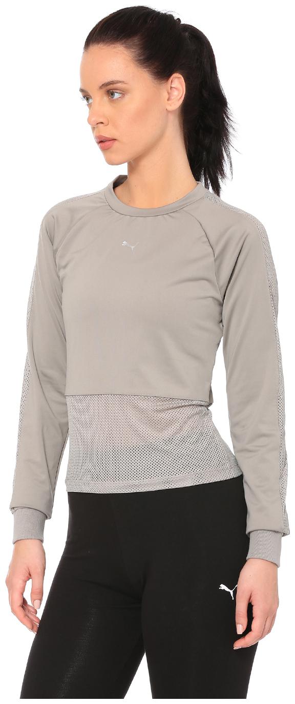 

Puma Women Grey Regular fit Round neck Polyester T shirt