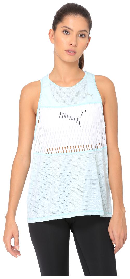

Puma Women Green Regular fit Round neck Polyester Tank top