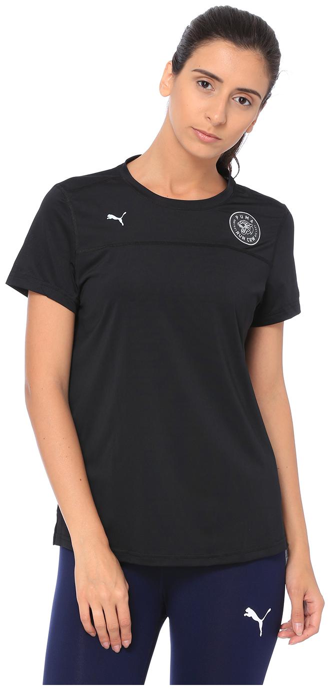 

Puma Women Black Regular fit Round neck Polyester T shirt