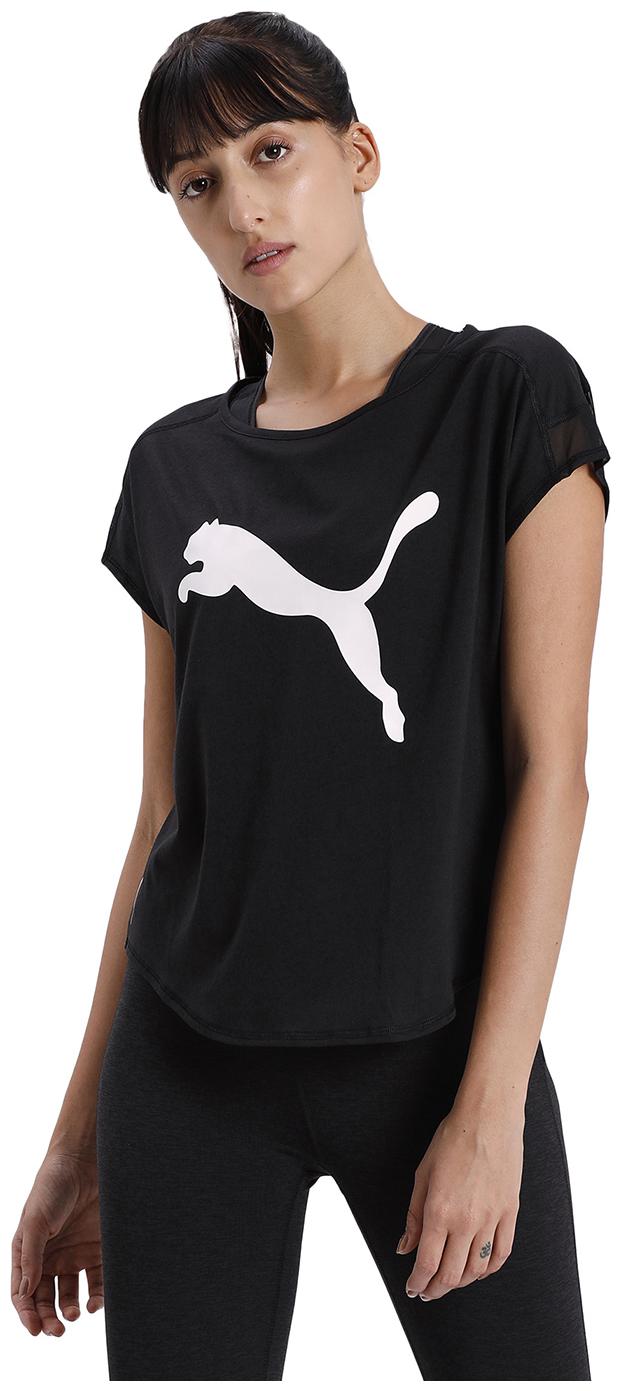 

Puma Women Black Regular fit Round neck Polyester T shirt