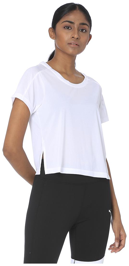 

Puma Women White Regular fit Round neck Polyester T shirt