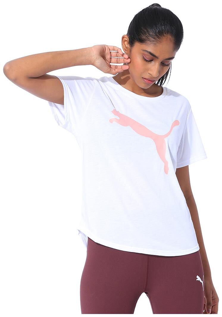 

Puma Women White Regular fit Round neck Polyester T shirt