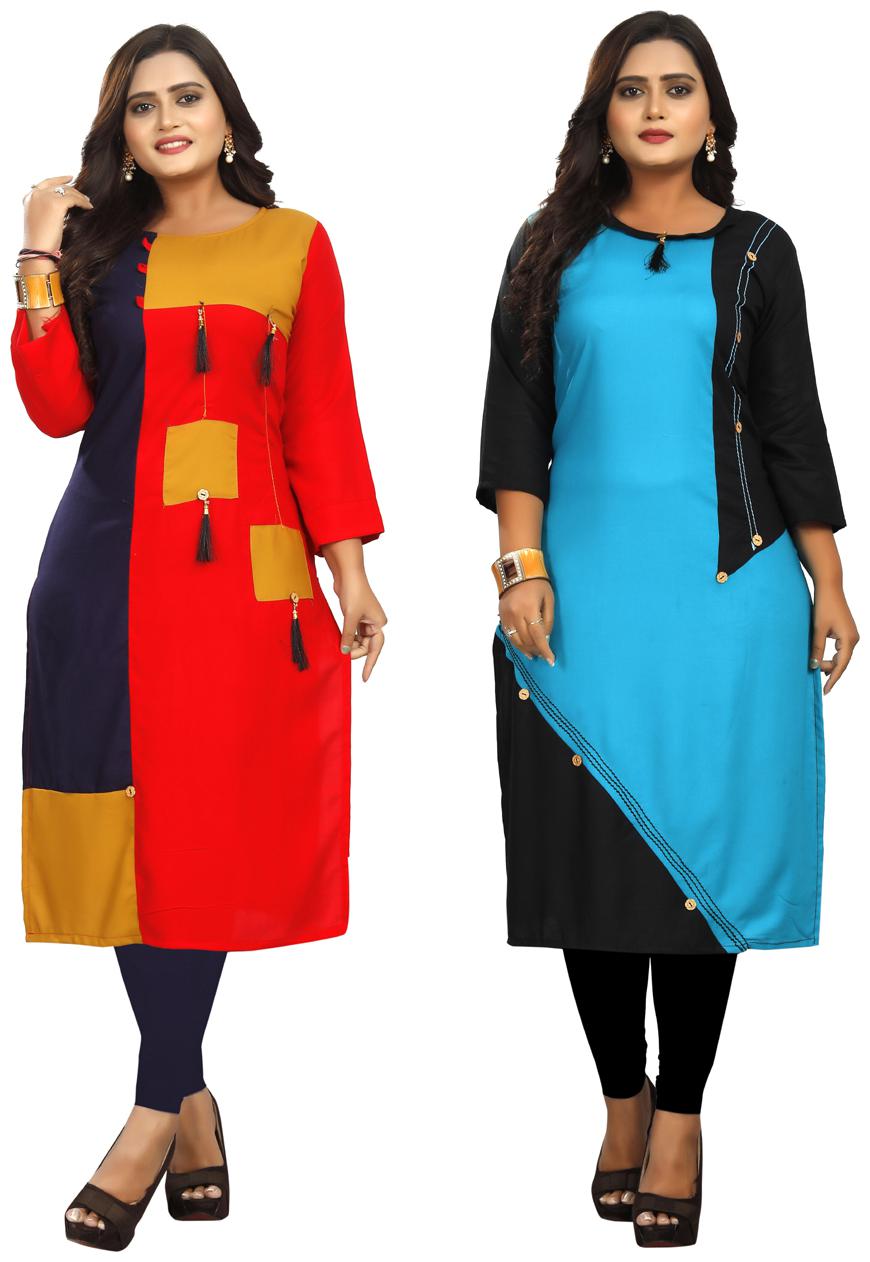 

Parangi Women Multi Solid Straight Kurta
