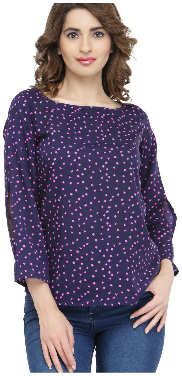 

Purple Star Crepe Top