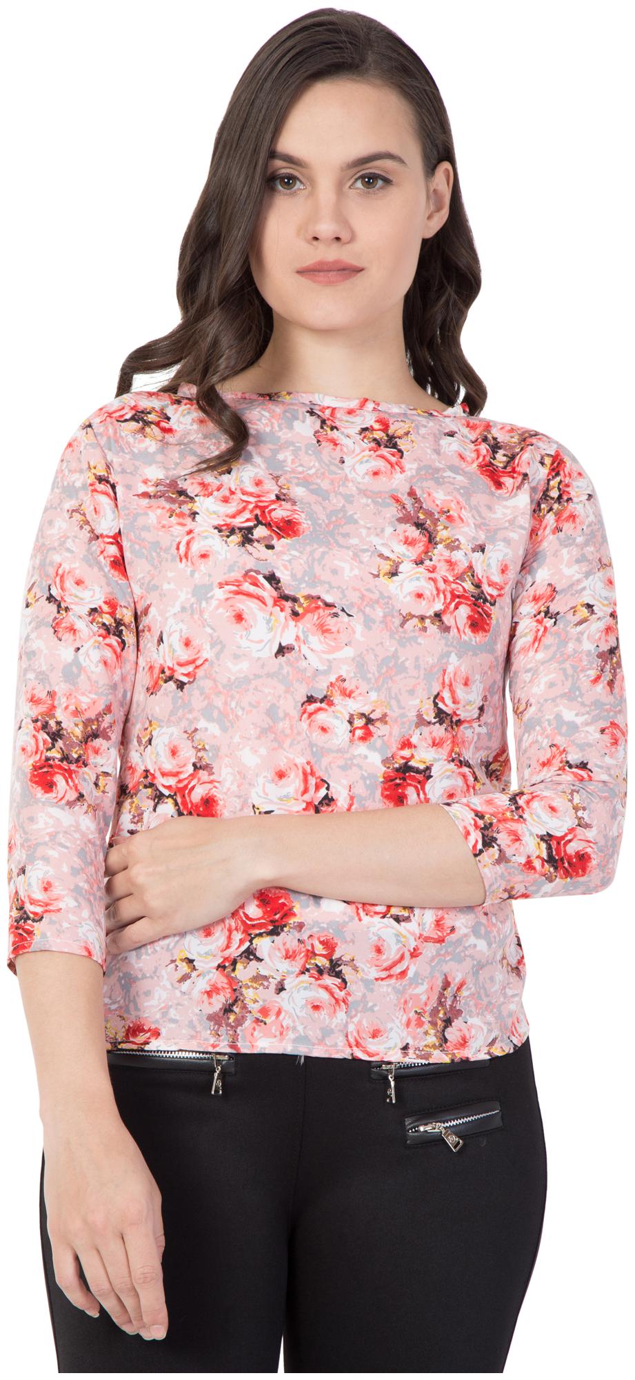

Purplehuez Women Floral Regular top - Pink