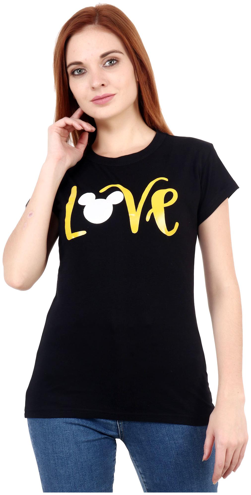 

Purplehuez Women Black Regular fit Round neck Cotton T shirt