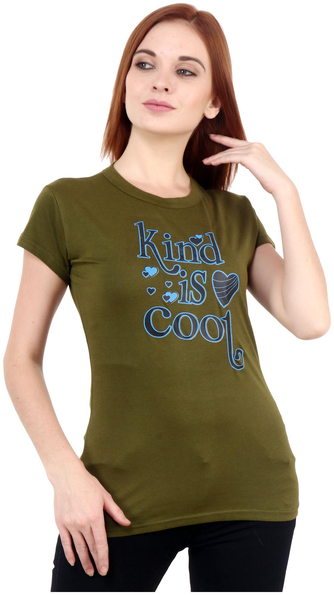 

Purplehuez Women Olive Regular Fit Round Neck Cotton T Shirt