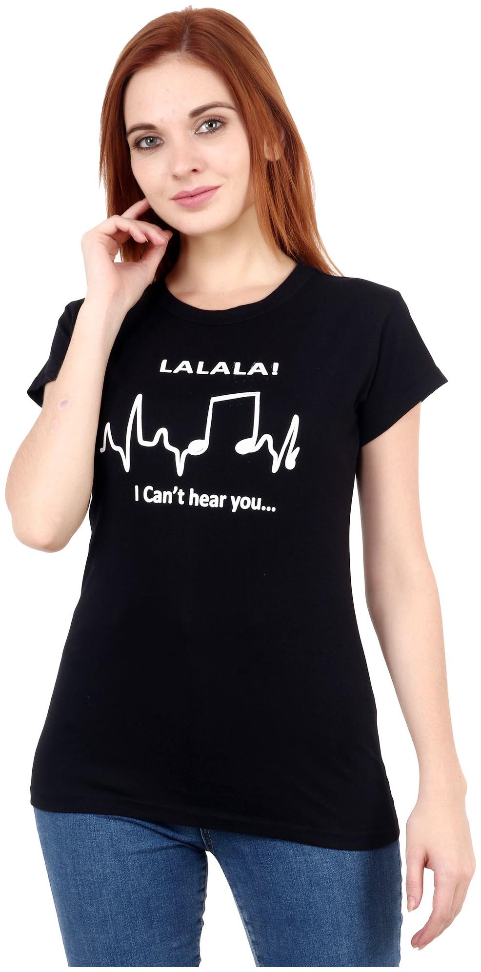 

Purplehuez Women Black Regular fit Round neck Cotton T shirt