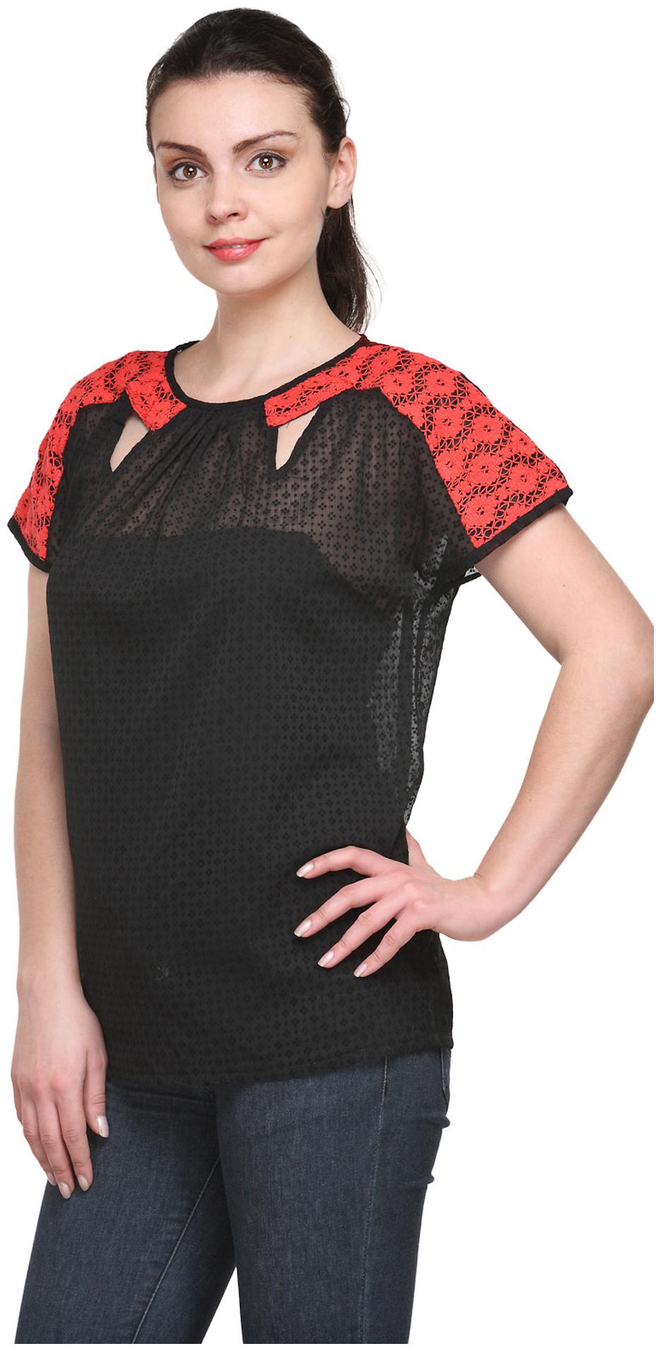 

Purplicious Women Embellished Regular top - Black