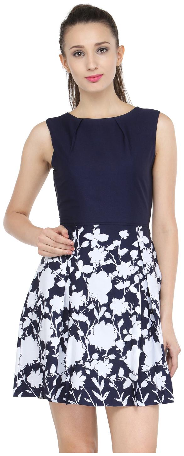 

Purplicious Blue Floral Bodycon dress