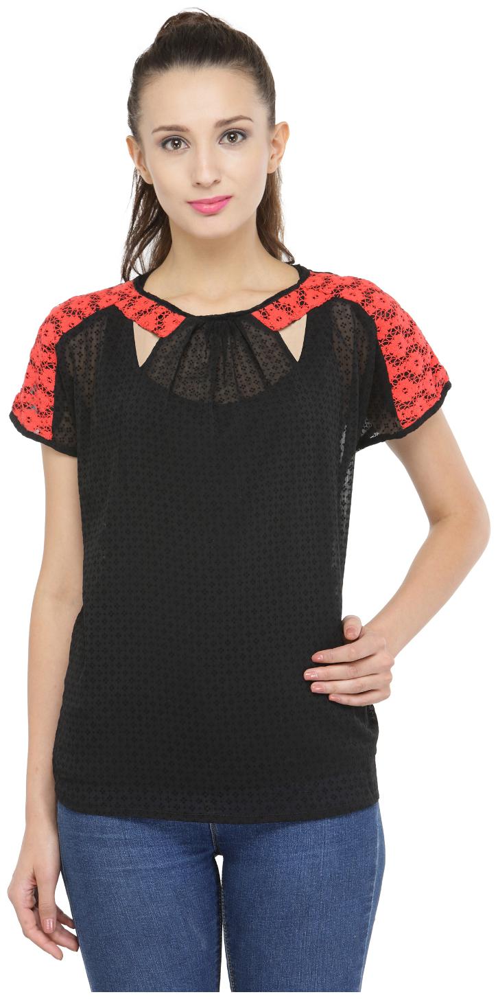 

Purplicious Women Dyed Regular top - Black