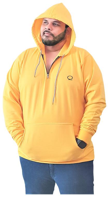 

Qamash Men Yellow Hooded Hoodie