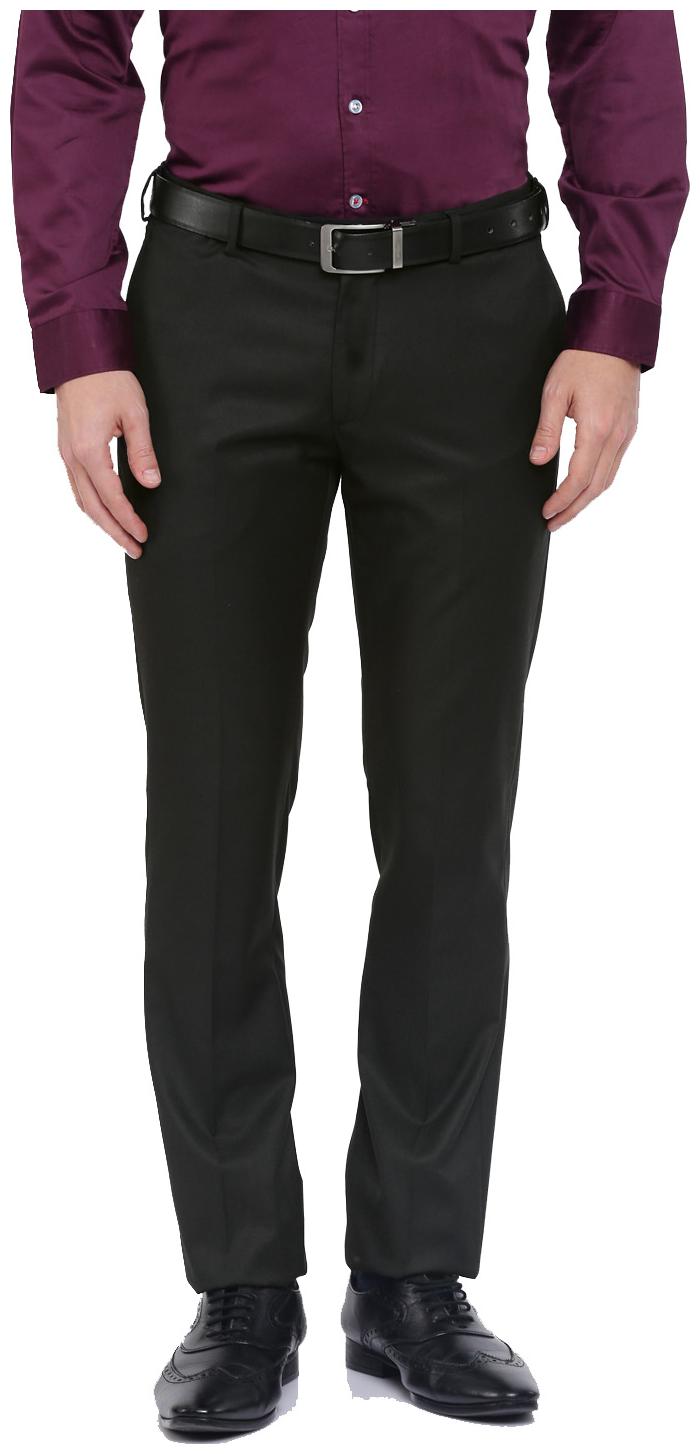 

Qamash Men Solid Regular Fit Formal Trouser - Black