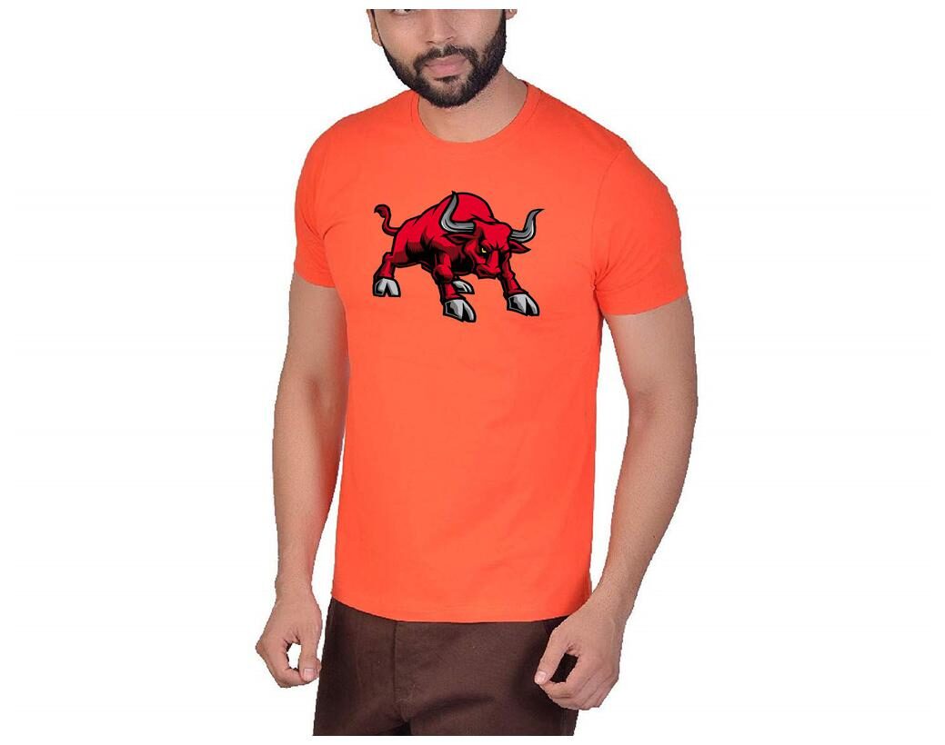 

Qamash Men Orange Regular fit Cotton Round neck T-Shirt - Pack Of 1