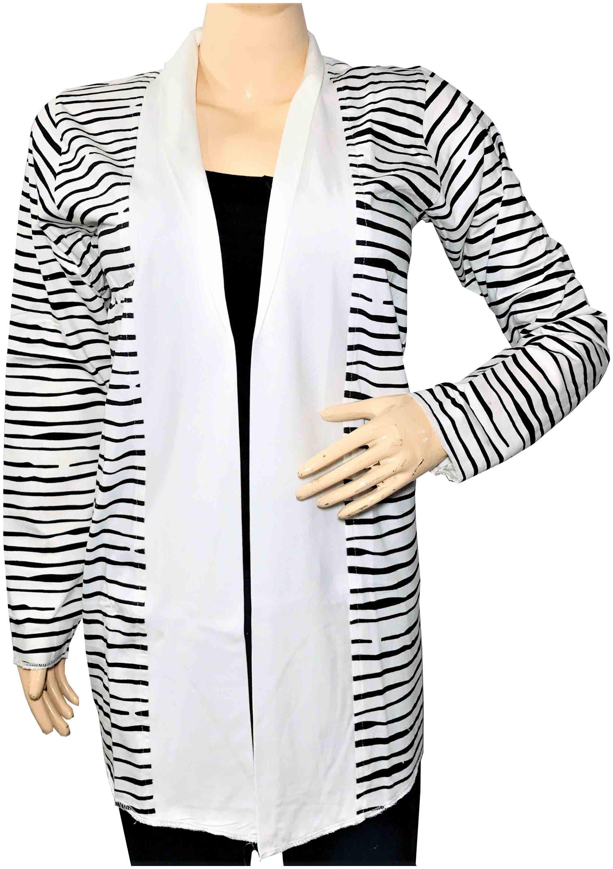 

Qamash Women Shrug - Black White