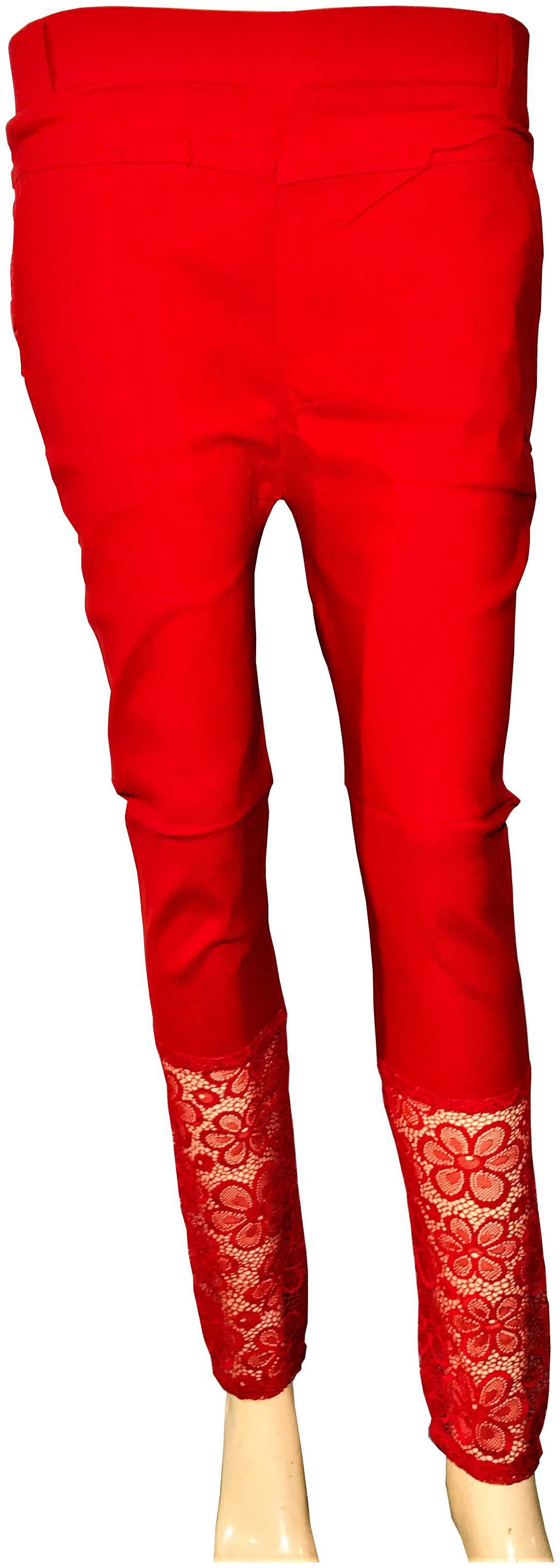 

Qamash Women Red Straight fit Jegging
