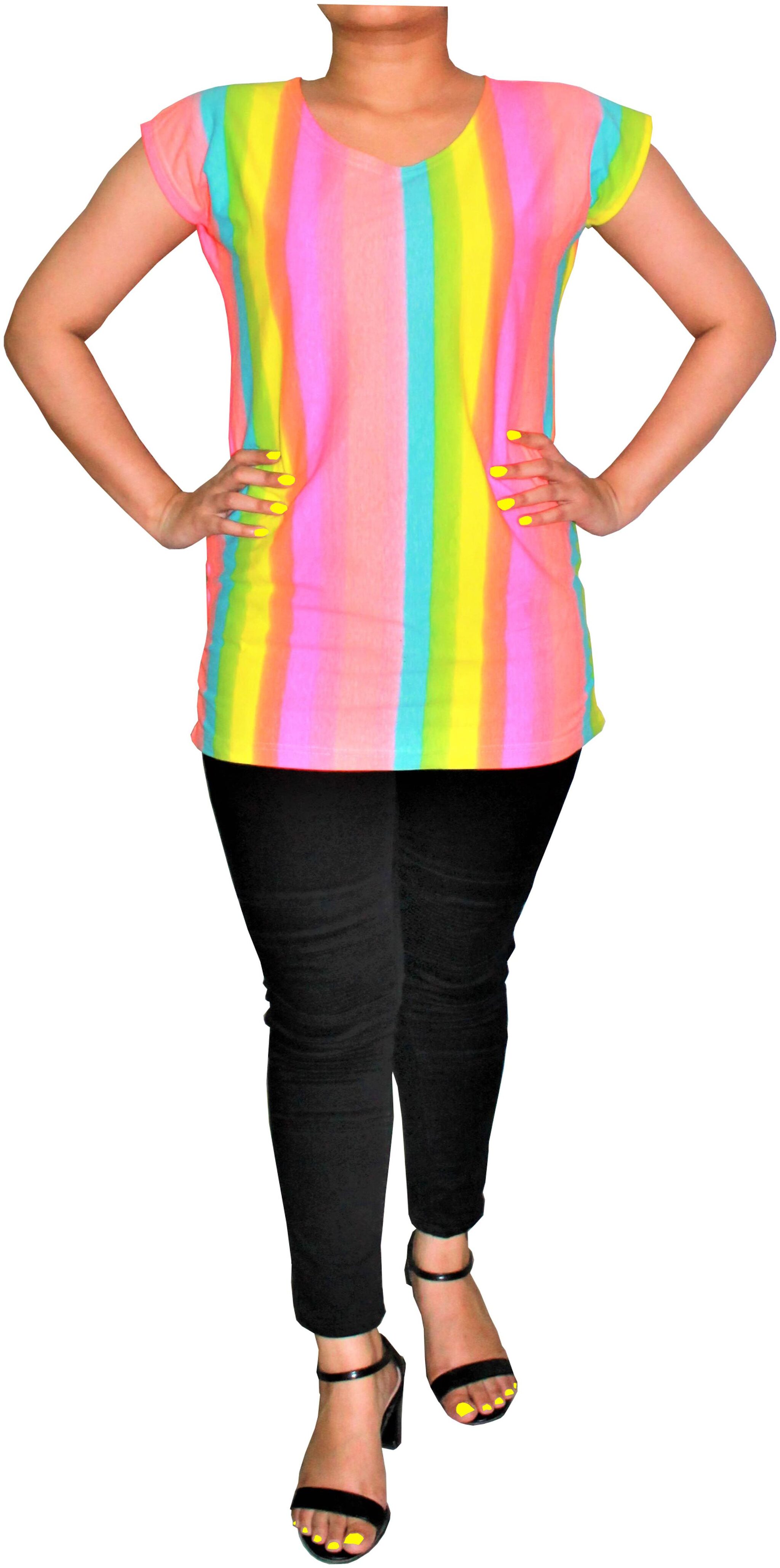 

Qamash Women Multi Regular fit Round neck Cotton T shirt