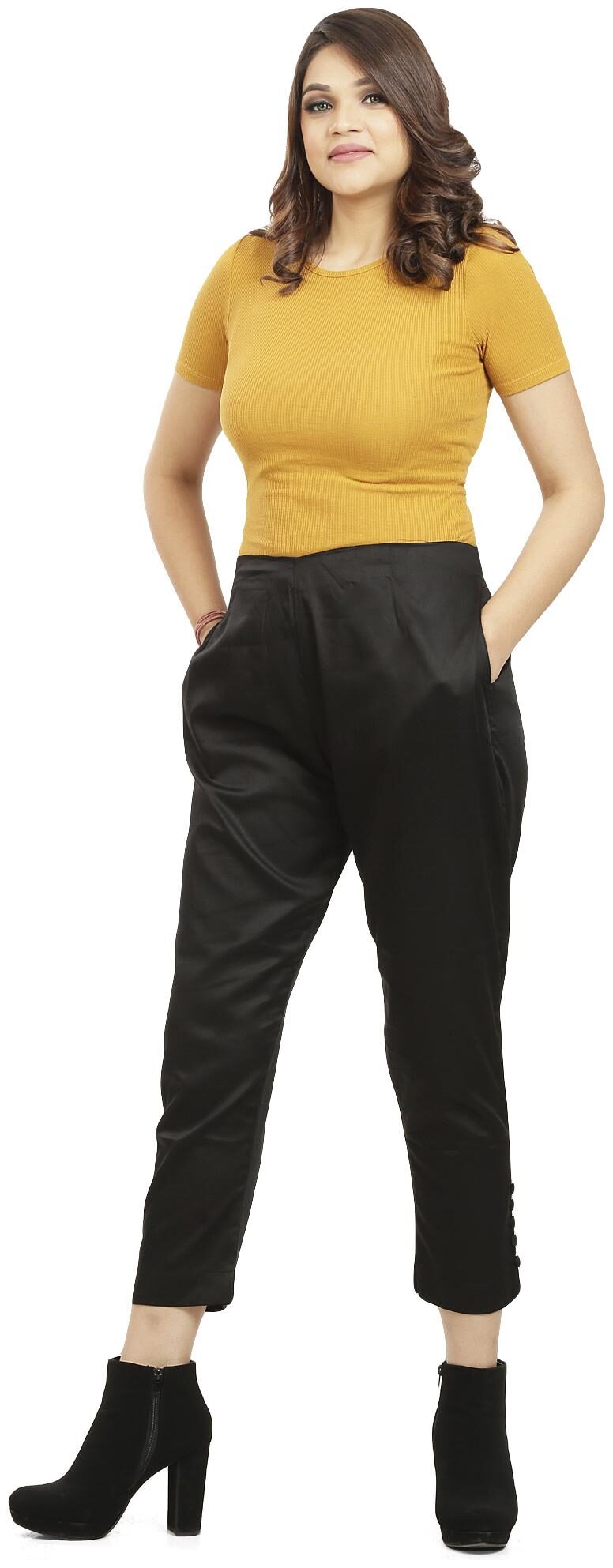 

Queenley Women Black Regular fit Regular pants
