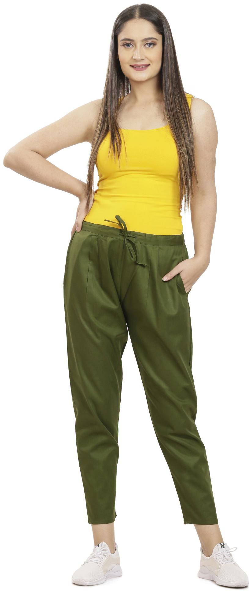 

Queenley Women Green Regular fit Regular pants