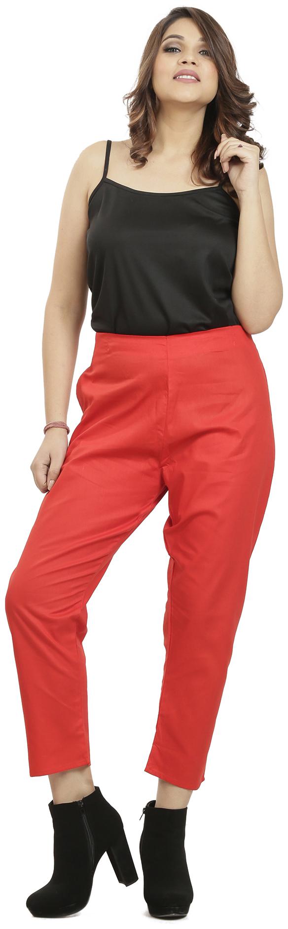 

Queenley Women Red Regular fit Regular pants