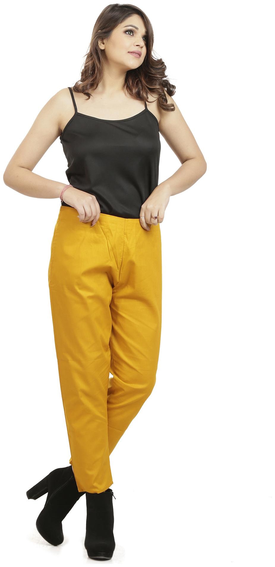 

Queenley Women Yellow Regular fit Regular pants